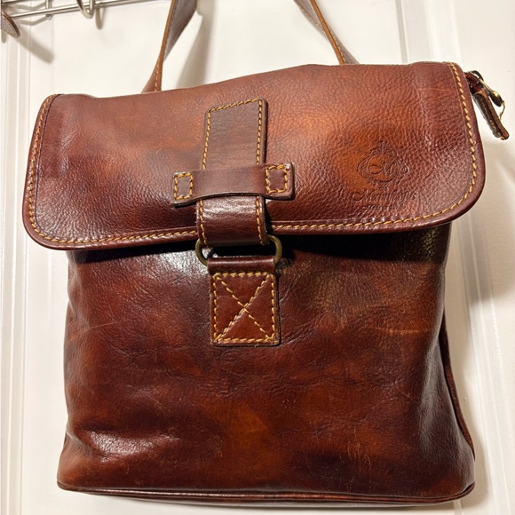 Vintage Manufactus Rome (Manufacius) Italian Leather Messenger Crossbody Bag - Picture 16 of 16